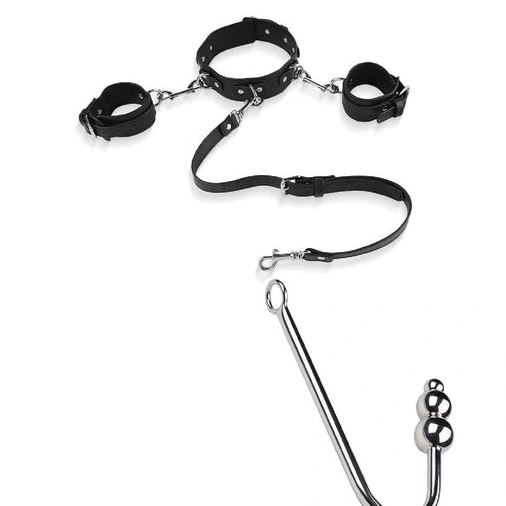 Beaded and Anal 5334 with Collar Elegant Hook Cuffs 0303